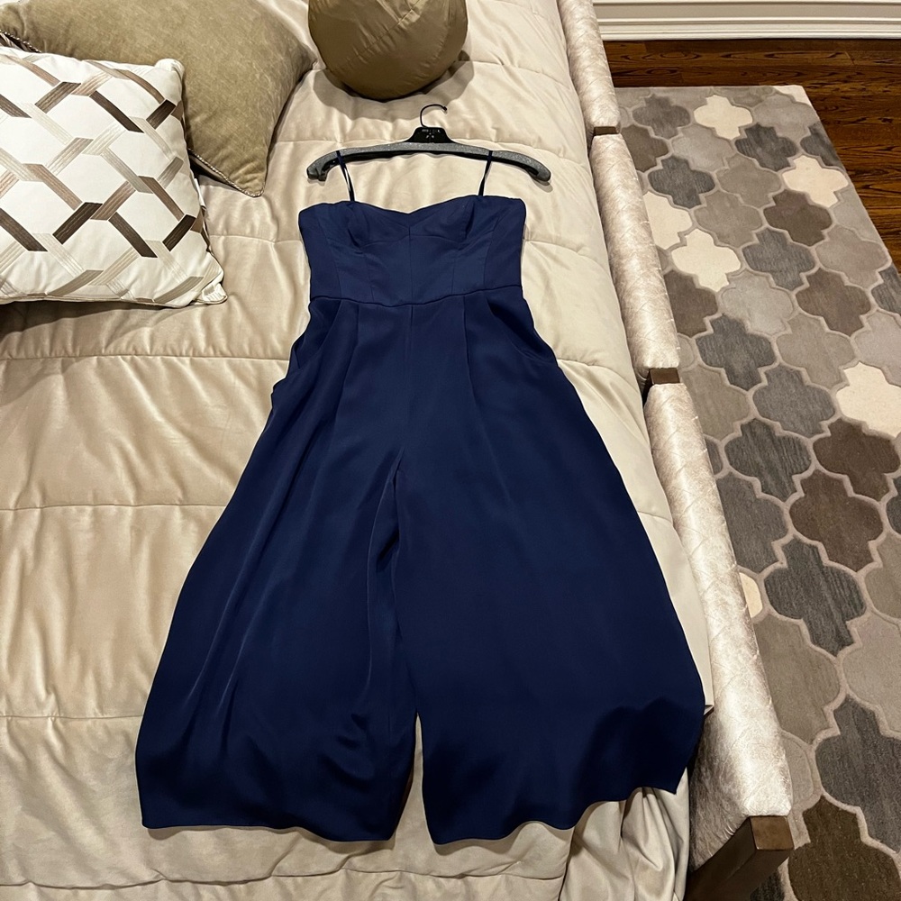 Milly Blue Jumpsuit with Wide-Leg Design
